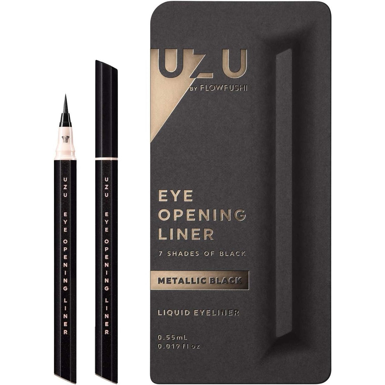 UZU Eyeliner By Flowfushi Metallic Black (Made in Japan)